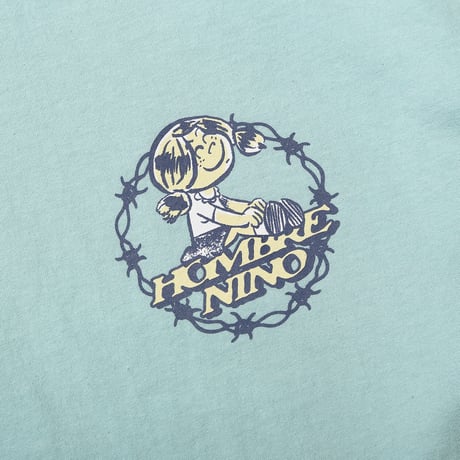 HOMBRE NINO / VINTAGE WASH L/S PRINT TEE / MINT