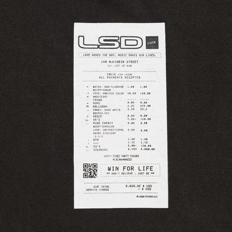 LQQK STUDIO / LSD TEE / WASHED BLACK