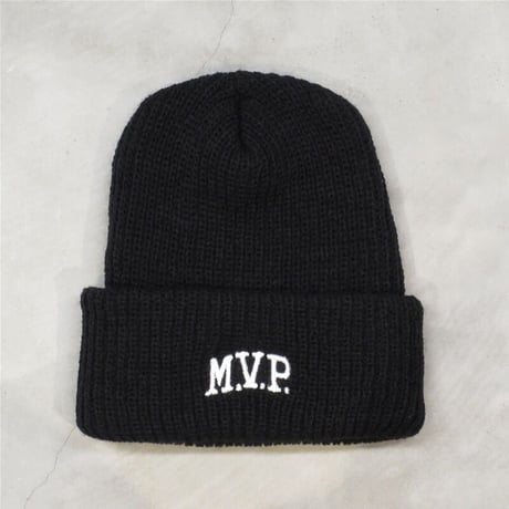 M.V.P. / LOGO KNIT CAP / BLACK