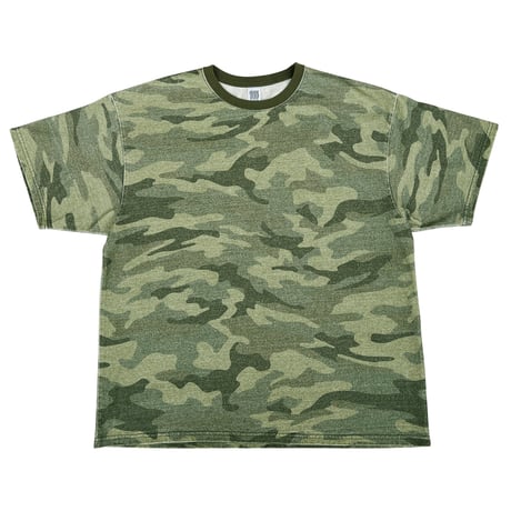 COMFORTABLE REASON / PIGMENT DYED MELT CAMO TEE / OLIVE