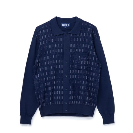 BoTT / BUTTON DOWN KNIT POLO / NAVY