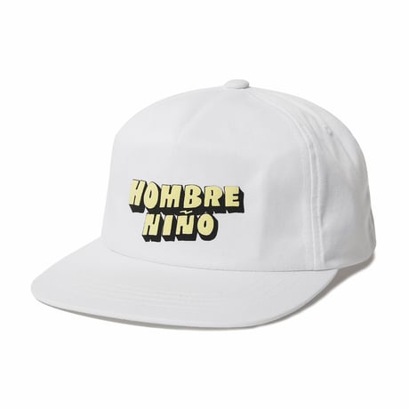 HOMBRE NINO / 5 PANEL CAP (DEADKEBAB PUFF LOGO) / WHITE