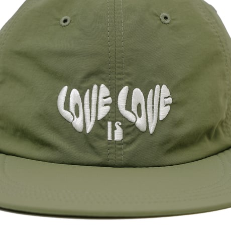 GARBAGE / SOFT BRIM 6 PANEL CAP (LOVE) / OLIVE (WHITE EMB)