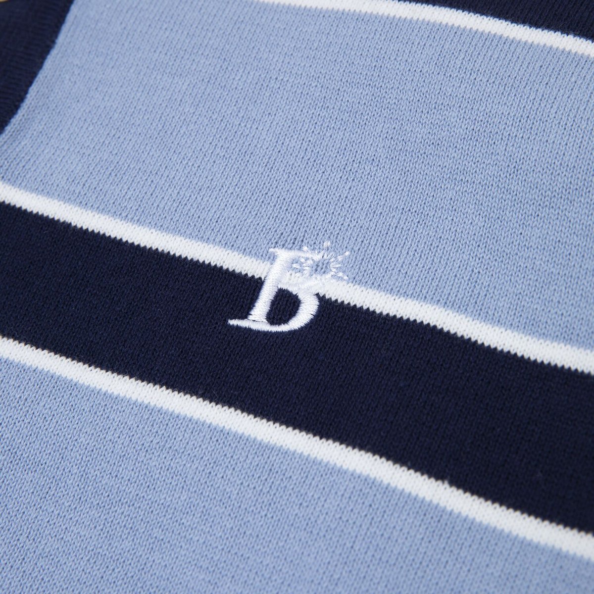 BoTT / BORDER S/SL KNIT POLO / BLUE | Sophomore