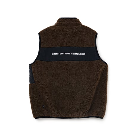 BoTT / FLEECE ZIP UP VEST / BROWN
