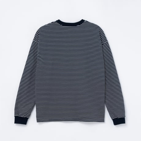 SOL soonerorlater / BORDER L/S TEE / WHITE & NAVY