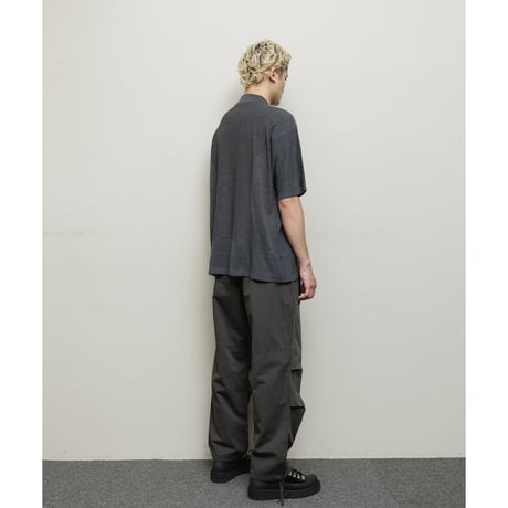 BAL / VENTILATION MESH KNIT ZIP POLO / CHARCOAL HEATHER