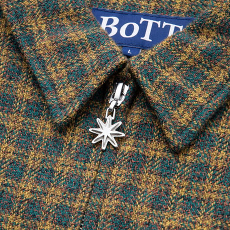 BoTT / ZIP UP FLANNEL SHIRT / GREEN