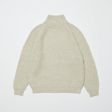 BAL / DIAGONAL ZIP  JACQUARD  SWEATER / NATURAL