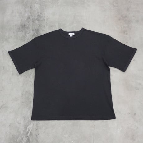 tone / SUPIMA RIBED CREW NECK SHIRT / CHACOAL
