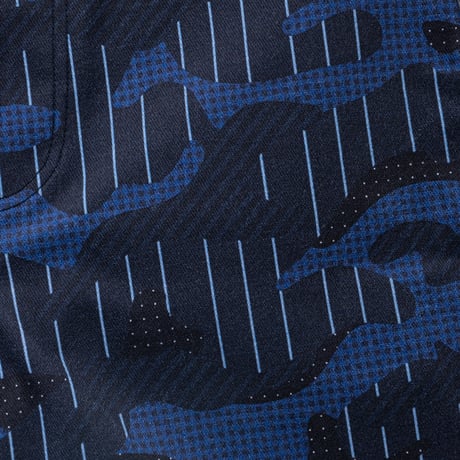 SPECIAL GUEST K.K. / SHIRT PATTERN CAMO BAGGY SHORT / NAVY