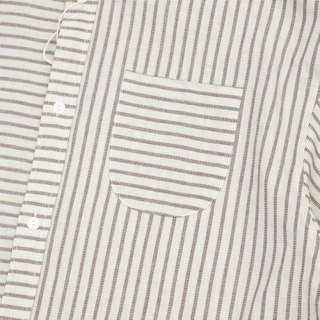 NOROLL / NORMAL SHIRT STRIPE S/S / BROWN