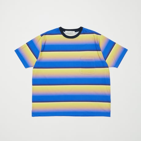 BAL / GRADIENT STRIPE CREW NECK TEE / BLUE