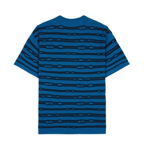 BRAIN DEAD / PUCKERED STRIPED T-SHIRT / TEAL