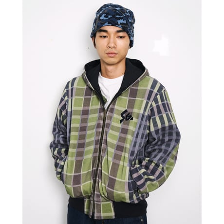 SPECIAL GUEST K.K. / DUCK CANVAS & THERMAL HOODED REVERSIBLE JACKET / NAVY