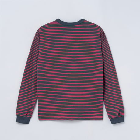 SOL soonerorlater / BORDER L/S TEE / GRAY & RED