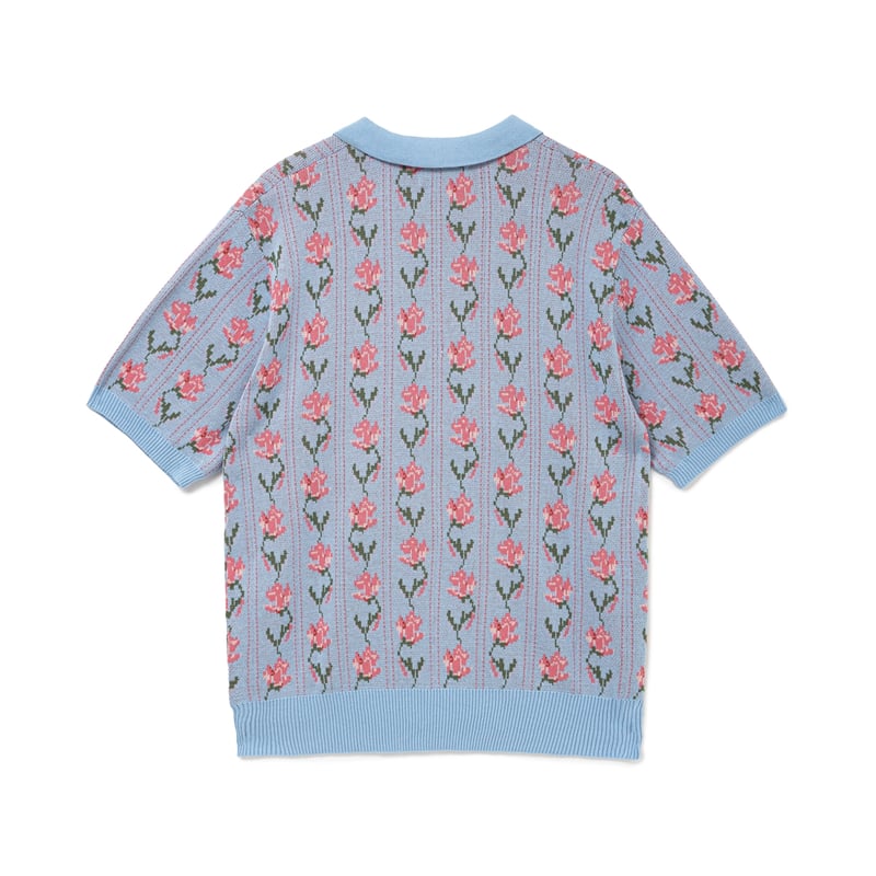 トップス BOTT Flower S/S Knit Polo BoTT / FLOWER S/S KNIT POLO / LIGHT BLUE | Soph