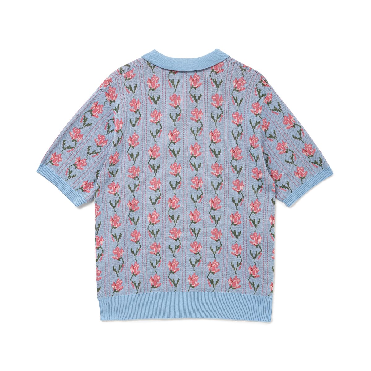 トップス BOTT Flower S/S Knit Polo BoTT / FLOWER S/S KNIT POLO / LIGHT BLUE | Soph