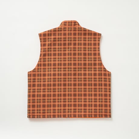 SOL soonerorlater / REVERSIBLE CHECKED VEST / BROWN