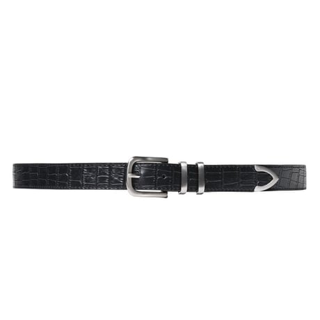 STUSSY / GATOR LEATHER DRESS BELT / BLACK
