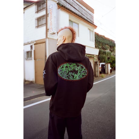 BRAIN DEAD / VIDEOSPHERE HOODIE / BLACK