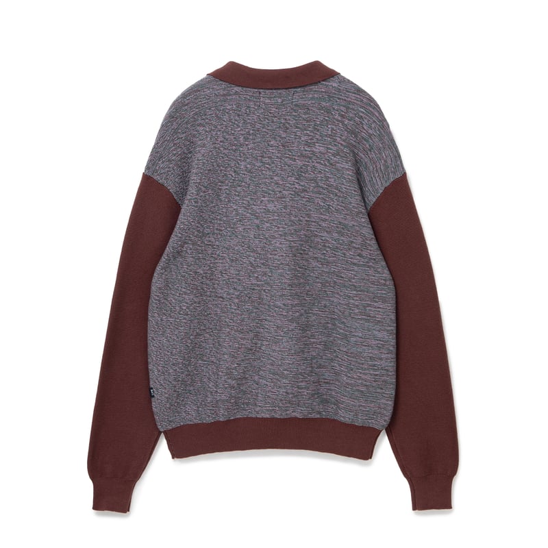 トップス BoTT MARLED KNIT POLO / BROWN BoTT / MARLED KNIT POLO / BROWN | Sophomore