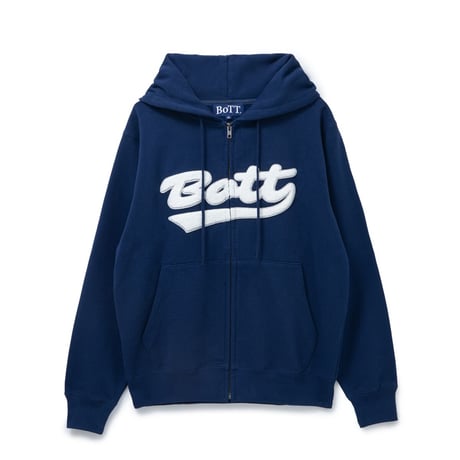 BoTT / SCRIPT LOGO ZIP HOODIE / NAVY