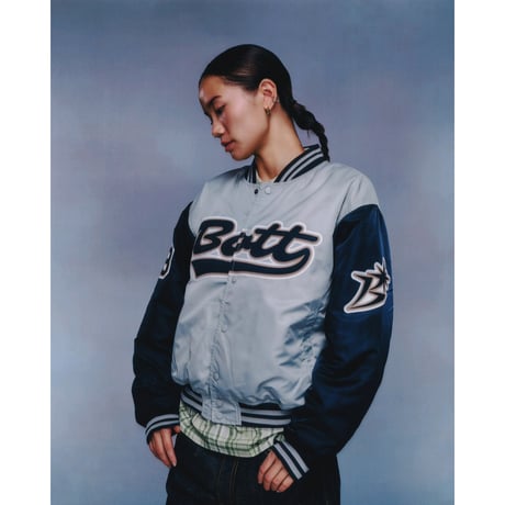BoTT / NYLON VARSITY JACKET / GREY
