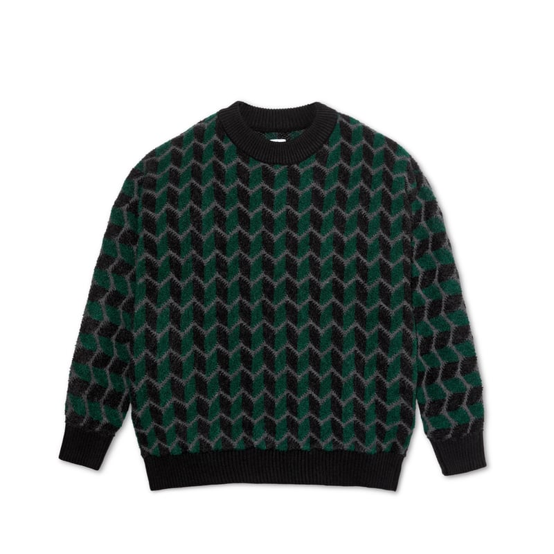 トップス polar skate knit POLAR SKATE CO. / ZIG ZAG KNIT SWEATER / BLACK