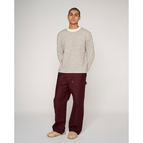BRAIN DEAD / GAUZE LONG SLEEVE MOCK NECK SHIRT / TAUPE