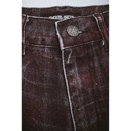 FUCKING AWESOME / MILLER PLAID DENIM SHORT / RED PLAID