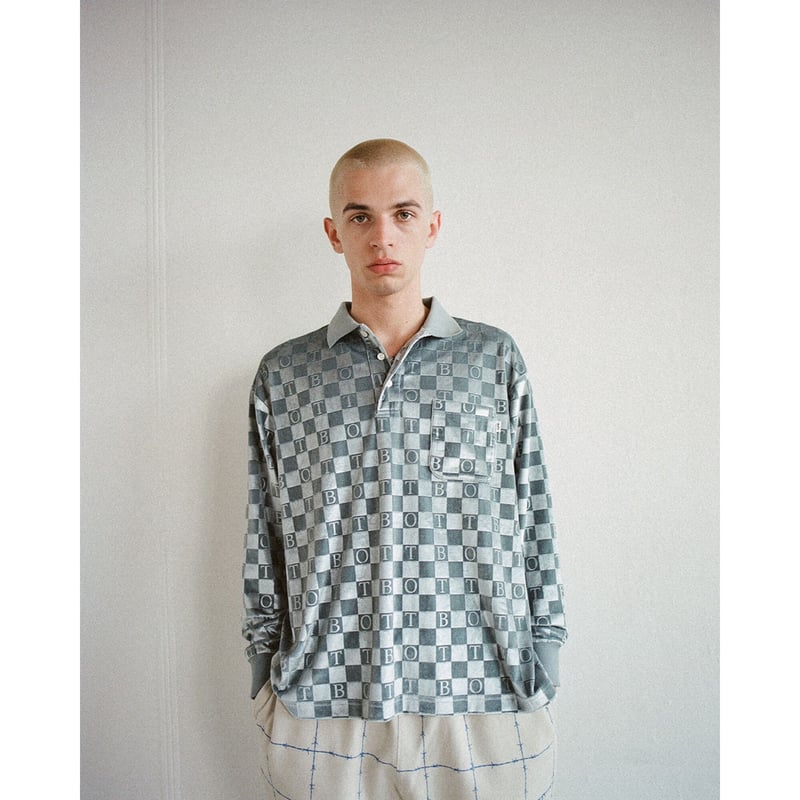 BoTT／CHECKERBOARD VELOUR POLO／ライトブルー BoTT / CHECKERBOARD VELOUR POLO / LIGHT BLUE |