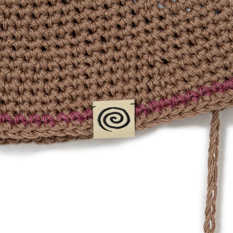 SOL soonerorlater / HAND-KNITTED HEMP HAT / BROWN
