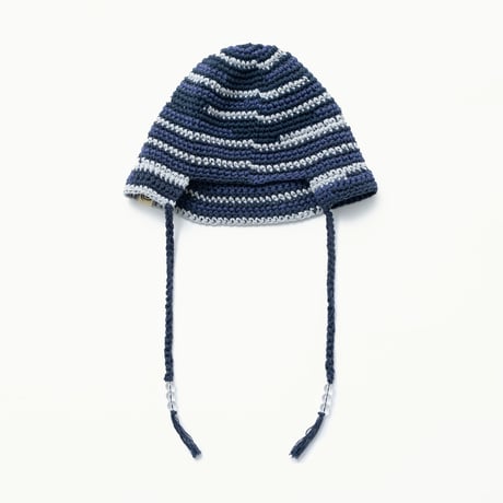 SOL soonerorlater / HAND-KNITTED BORDER HAT / NAVY
