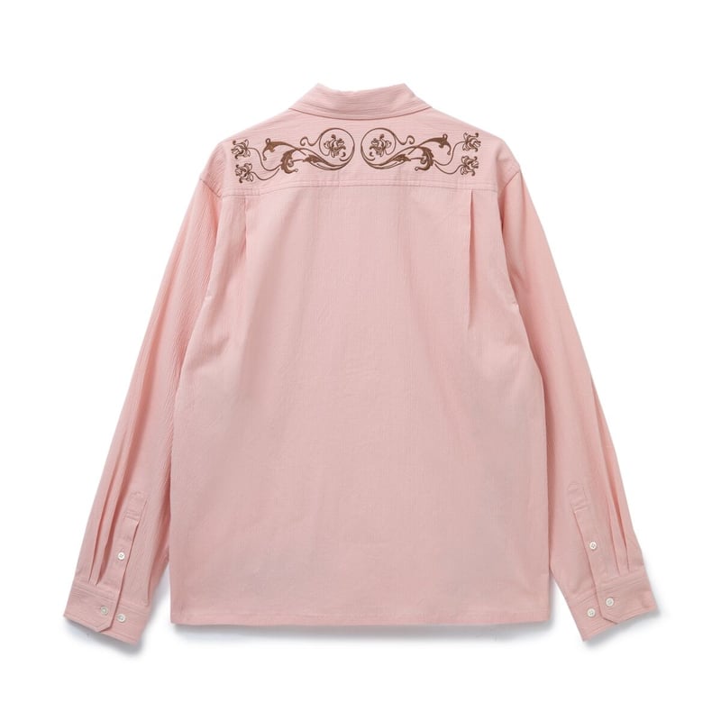 BoTT / EMBROIDERED SEERSUCKER SHIRT / PINK | So