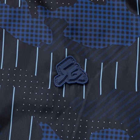 SPECIAL GUEST K.K. / SHIRT PATTERN CAMO NYLON HOODED JACKET / NAVY