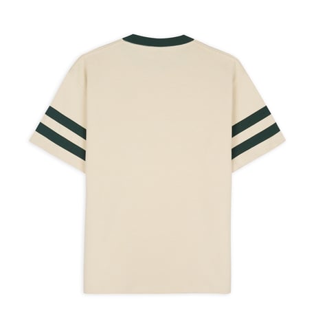 BRAIN DEAD / EMBOSSED WORLDWIDE SHORT SLEEVE FOOTBALL SHIRT / NATURAL