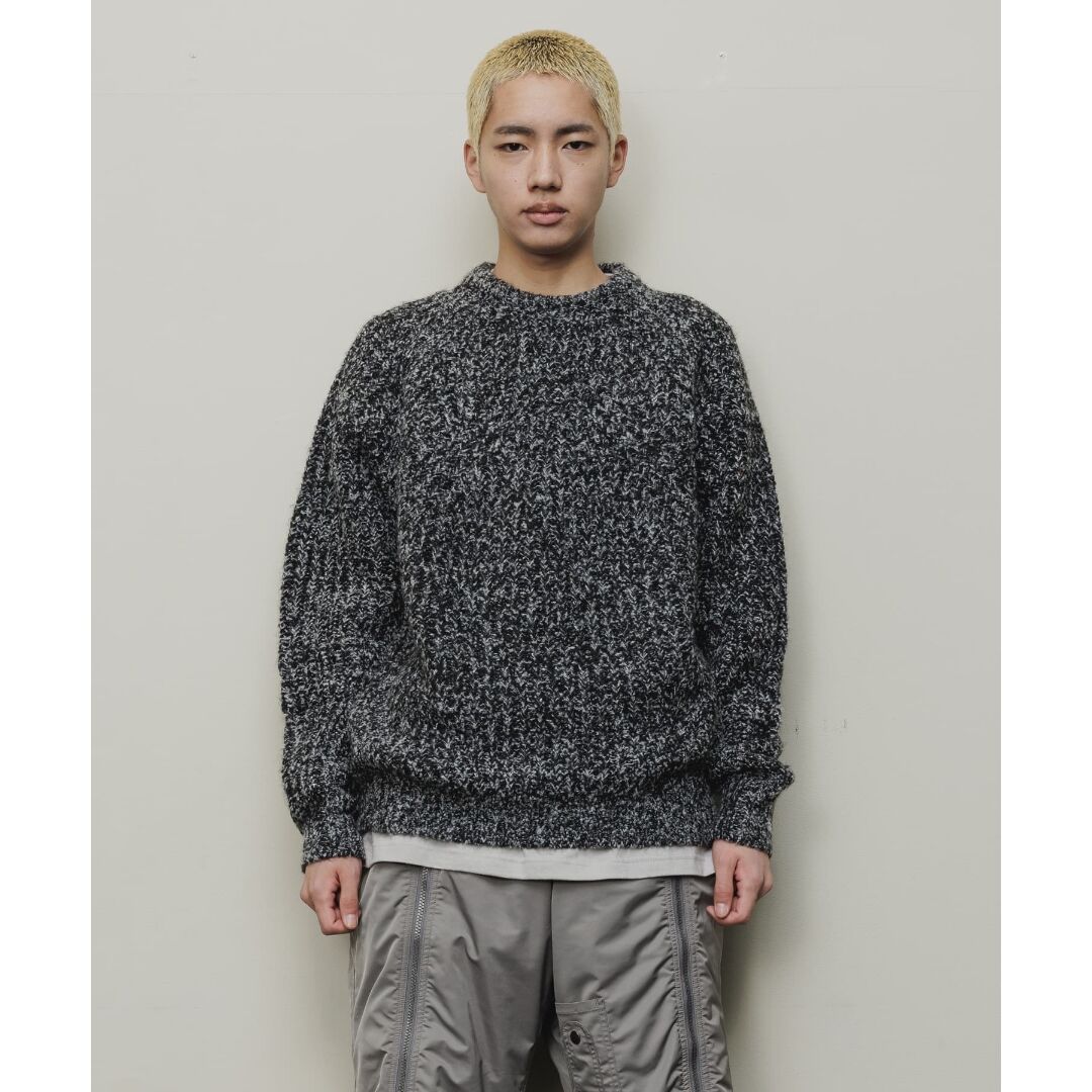 BAL / MIXED DIAMOND RIB SWEATER / BLACK | Sopho