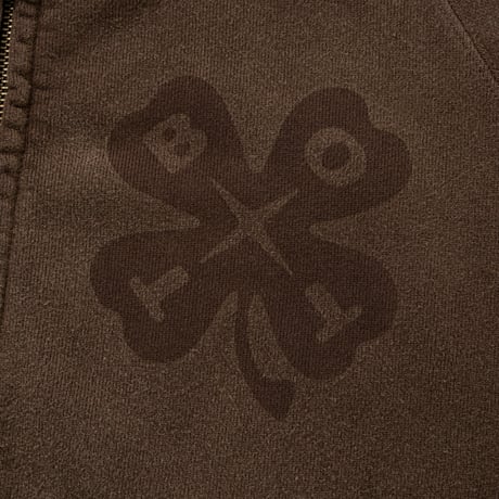 BoTT / WASHED LUCKY LOGO ZIP HOODIE / WASHED BROWN