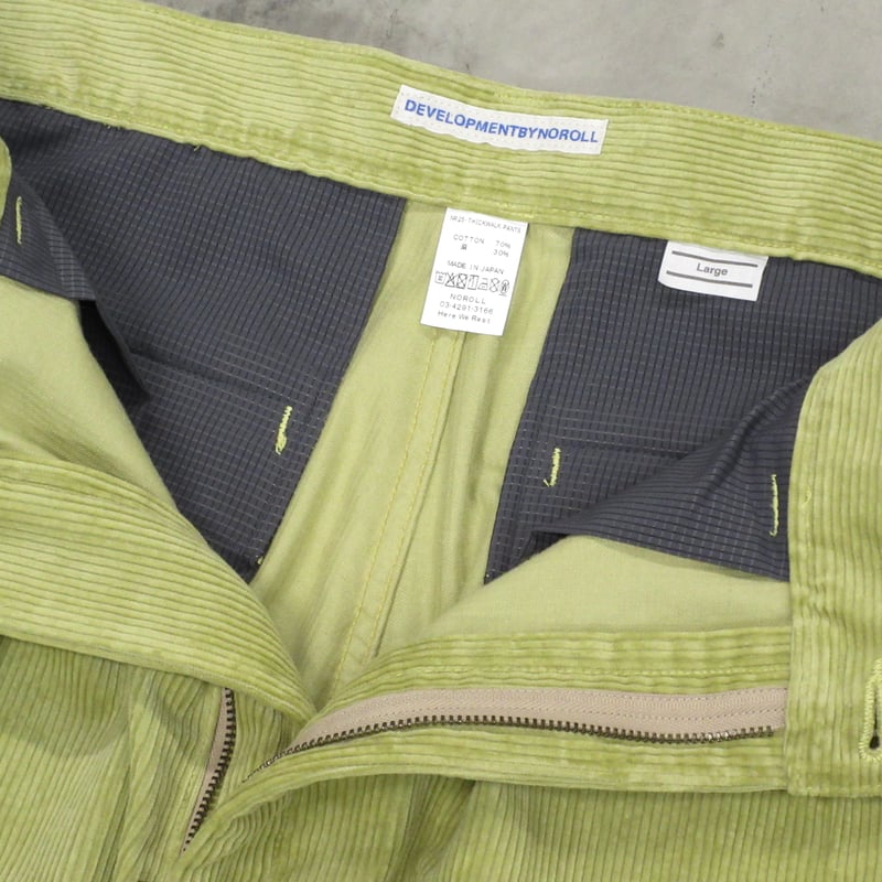 NOROLL / THICK WALK CORDS PANTS / LIME GREEN |