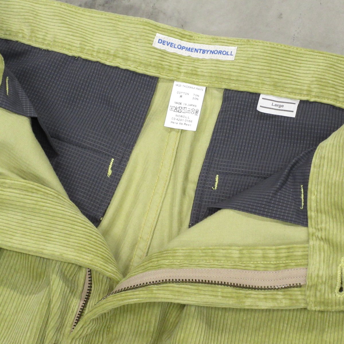 NOROLL / THICK WALK CORDS PANTS / LIME GREEN |