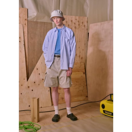 tone / TWILL CARGO SHORTS / SILVER