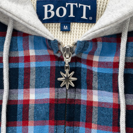 BoTT / HOODED FLANNEL SHIRT / NAVY