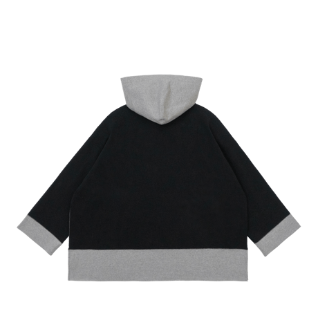 ON-AIR / HEAVY FLEECE BAJA HOODIE / BLACK x GREY HEATHER