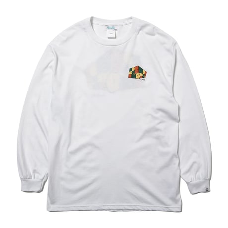 HOMBRE NINO / L/S PRINT TEE (DEADKEBAB RUBIKCUBE) / WHITE