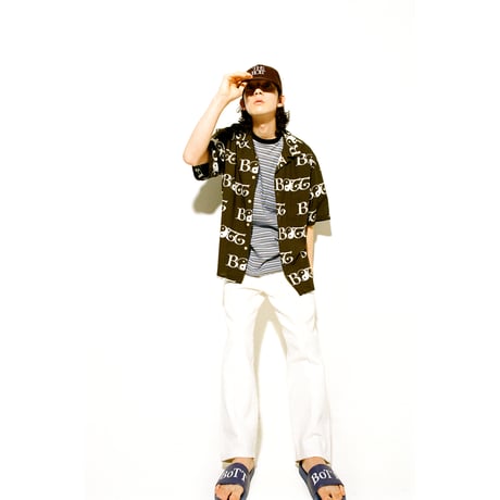 BoTT / JACQUARD BORDER TEE / BLUE
