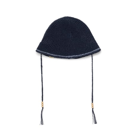 SOL soonerorlater / HAND-KNITTED HEMP HAT / NAVY