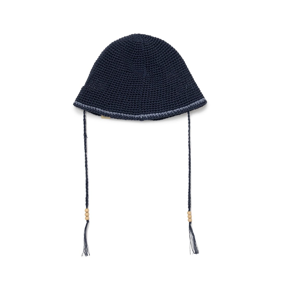 SOL soonerorlater / HAND-KNITTED HEMP HAT / NAV