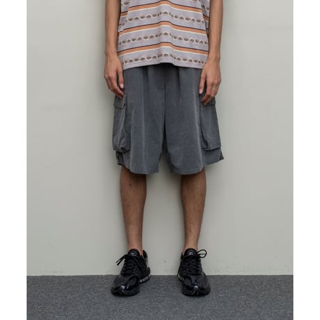 BAL / COTTON  LINEN CARGO SHORT / BLACK