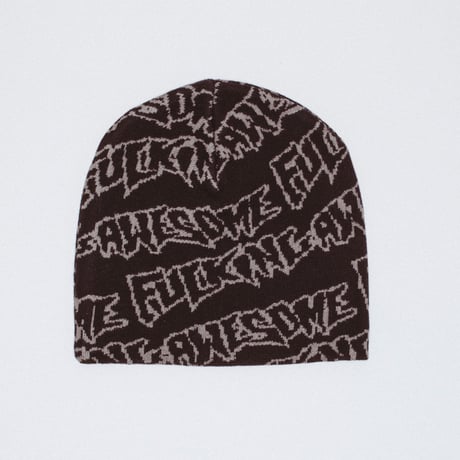 FUCKING AWESOME / FA STAMP REPEAT SKULLY BEANIE / BLACK / GREY